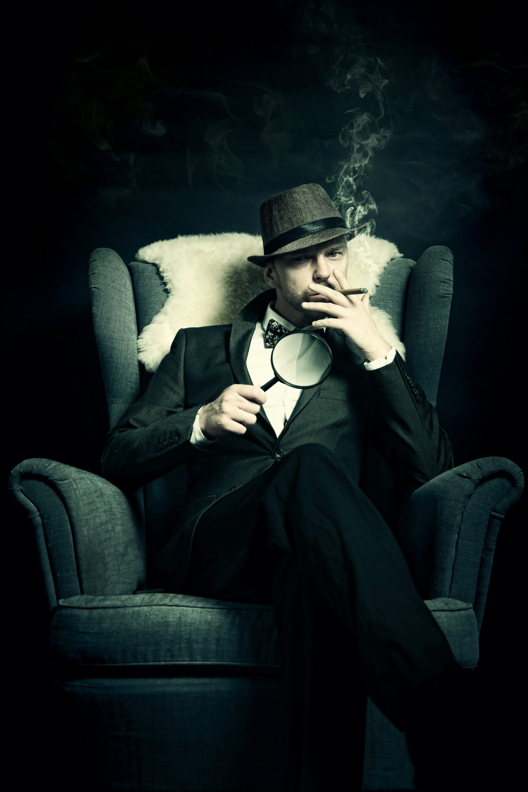 Unraveling 'The Outsider' by Stephen King: A Journey Through Dual Realities 6 a man sitting in a chair smoking a cigarette